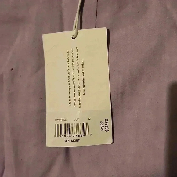 FRAME LINEN BLEND TWILL LILAC MINI SKIRT SIZE 12 - Picture 4 of 6